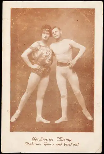 Geschwister Haring Moderner Ganz- und Reckakt. Zirkus Schausteller 1913