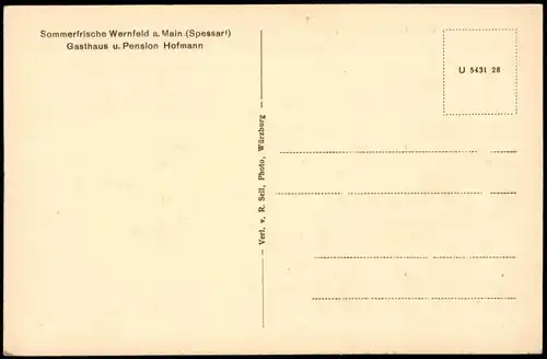 Ansichtskarte Wernfeld-Gemünden a. Main Stadt, Gasthaus Pension Hofmann 1926