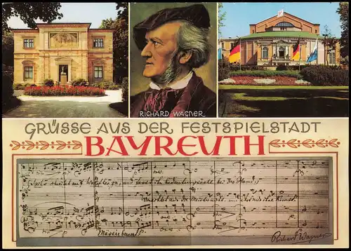 Bayreuth Mehrbild-AK Haus Wahnfried und Richard-Wagner-Festspielhaus 1960