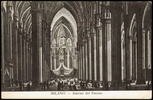 Cartoline Mailand Milano Interno del Duomo, Dom Innenansicht 1910