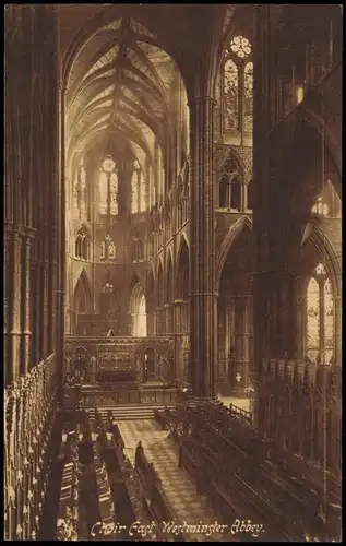 Postcard London Westminster Abbey (Innenansicht) 1910