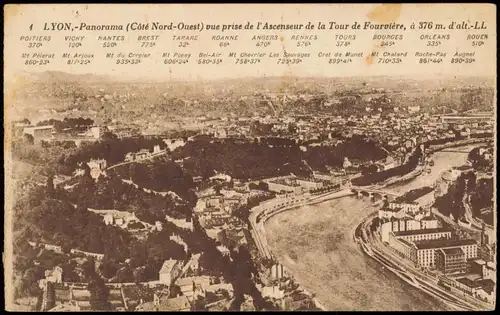 CPA Lyon Panorama-Ansicht 1910