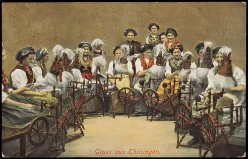 .Thüringen Typen - Trachten Thüringen - Webstühle Typen Frauen 1928