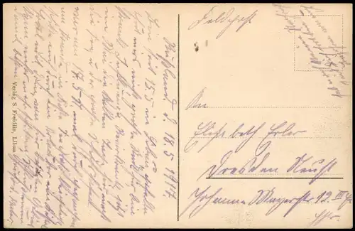 Postcard Libau Liepāja Lipawa Ли́епая Mole Wellenbrecher 1915