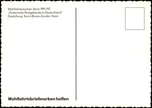 Büdingen Poststation Briefmarke Reihe Historische Postgebäude Deutschland 1992