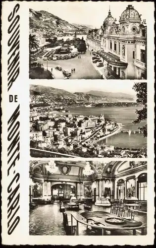 Postcard Monte-Carlo 2-Bild-Karte Stadt Panorama und Casino 1961