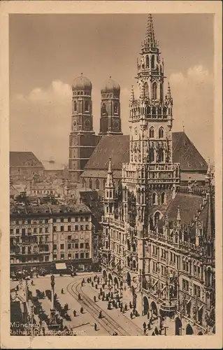 Ansichtskarte München Rathaus mit Frauenkirche 1934