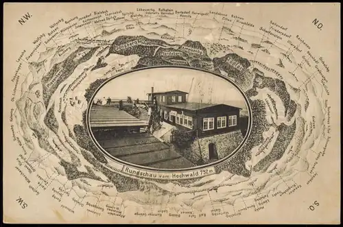 Ansichtskarte Oybin Hochwaldbaude RUNDSCHAU-Karte Berge 1908