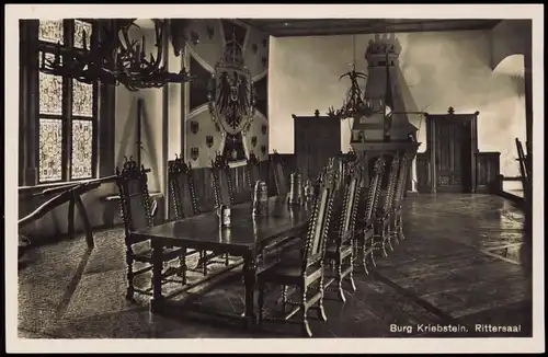 Kriebstein Burg Kriebstein (Castle) Innenansicht Rittersaal 1940