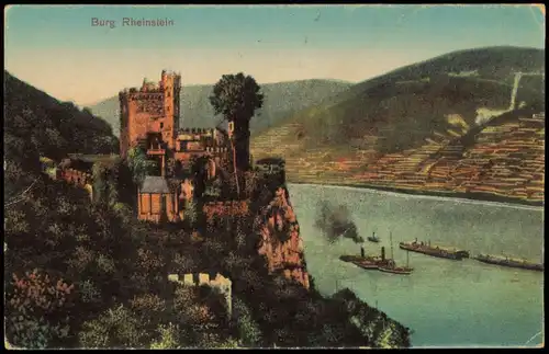 Bingen am Rhein Burg Schloss Rheinstein am Rhein (Rhine Castle) 1930