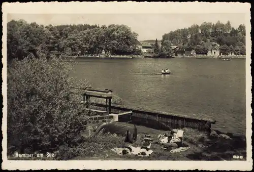 Postcard Hammer am See Hamr na Jezeře Strand, Hotels 1932