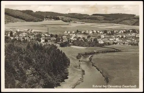 Ansichtskarte Oeventrop-Arnsberg Ruhrtal Fabriken 1940  Feldpost Lazarett WK2