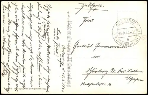 Ansichtskarte Oeventrop-Arnsberg Ruhrtal Fabriken 1940  Feldpost Lazarett WK2