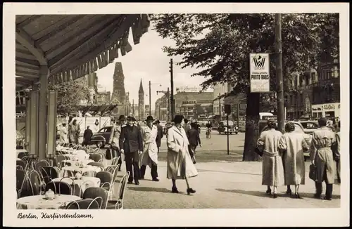 Charlottenburg-Berlin Kurfürstendamm, Restaurant Straßenszene 1953