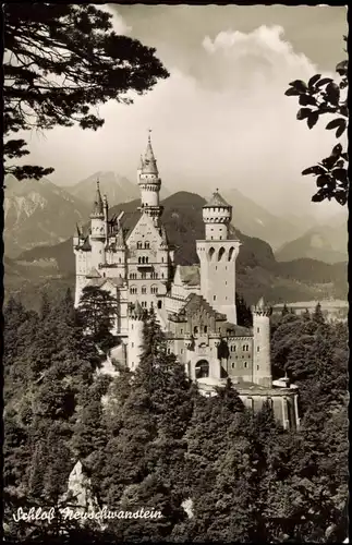 Schwangau Schloss Neuschwanstein Königsschloß bayer. Allgäu 1960