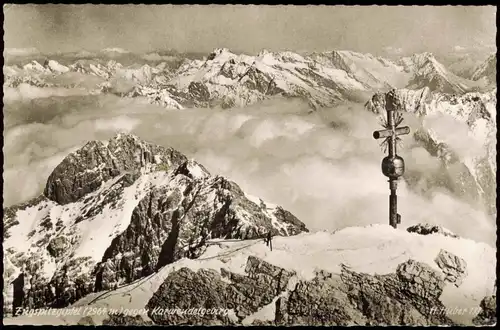 Grainau Zugspitze Wettersteingebirge gegen Karwendelgebirge 1958