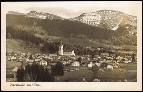 Ansichtskarte Oberstaufen Panorama-Ansicht 1951