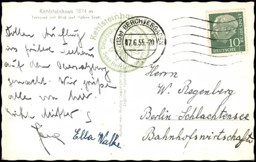 Kehlsteinhaus-Berchtesgaden Kehlsteinhaus Terrasse mit Blick auf Hohes Brett 1955