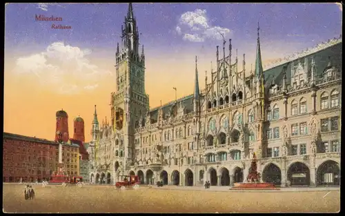 Ansichtskarte München Altes Rathaus 1917   1. Weltkrieg Feldpost gelaufen