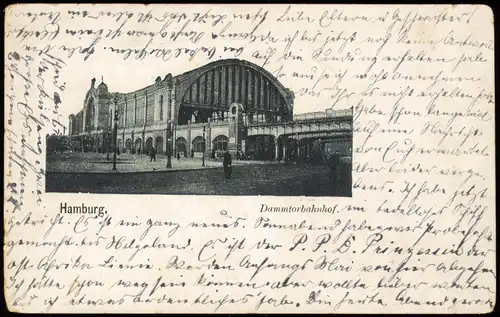 Ansichtskarte Hamburg Dammtor-Bahnhof 1906