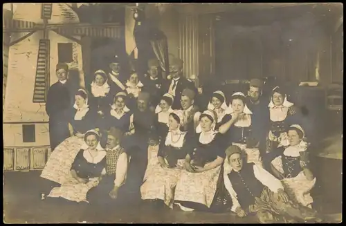 Ansichtskarte  Karneval / Fastnacht / Fasching verkleidete auf Bühne 1912