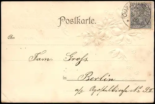 Ansichtskarte  Neujahr Sylvester New Year Blumen Gold 1900 Prägekarte