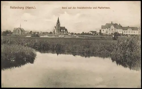 Rotenburg (Wümme) Blick auf die Anstaltskirche und Mutterhaus. 1914