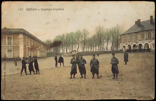 CPA Sedan Sedan Quartier d'Asfeld - Soldaten 1906