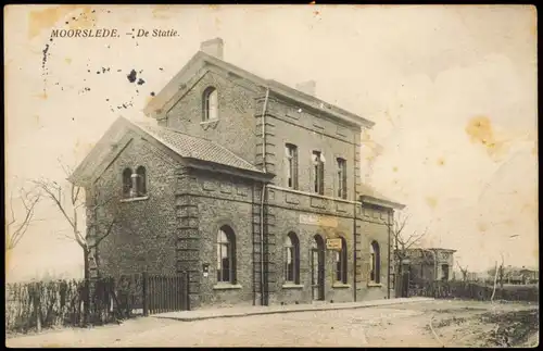 Postkaart Moorslede De Statie. Bahnhof 1916  gel Feldpost