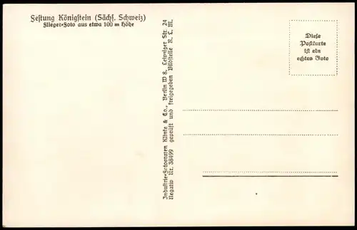 Ansichtskarte Königstein (Sächsische Schweiz) Luftbild 1932