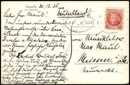 Postales .Teneriffa Las Mercedes Tenerife Kanaris 1935