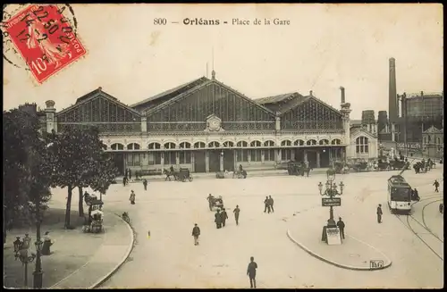 CPA Orleans Orléans Place de la Gare - Bahnhof 1912