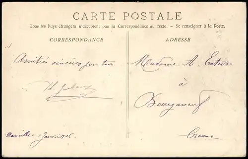 CPA Marseille La Cannebière vue du Cours 1908