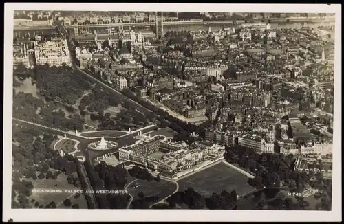 Postcard London Buckingham Palace Luftbild areal view 1932