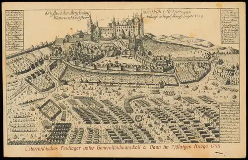Ansichtskarte Stolpen Burg Stolpen österreichisches Feldlager 1758/1914