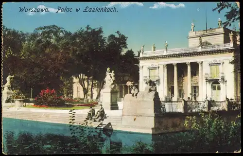 Postcard Warschau Warszawa Palast Lazienkach 1918