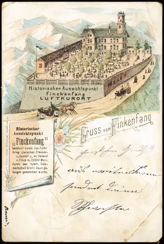 Ansichtskarte Maxen Finckenfang - Restauration Litho AK 1893