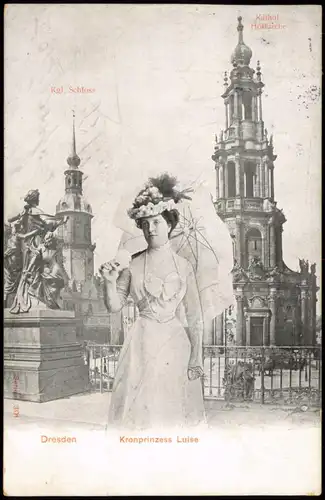 Ansichtskarte Innere Altstadt-Dresden Hofkirche Kronprinzess Luise Adel 1903