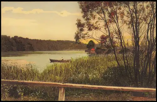 Ansichtskarte  Stimmungsbild: Partie am See 1913