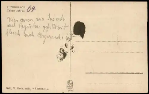 Postcard Rosenberg Ružomberok Rózsahegy Rużomberk Stadt 1931