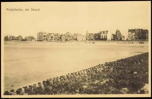 Postkaart Middelkerke der Strand 1915