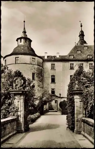 Ansichtskarte Langenburg Eingang zum Schloß 1960