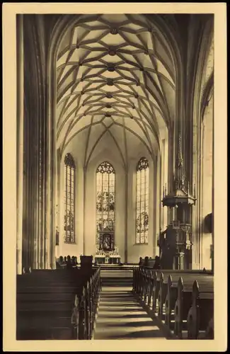 Ansichtskarte Saalfeld (Saale) Johahnniskirche Innenansicht zur DDR-Zeit 1957
