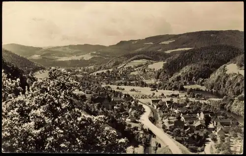 Saalfeld (Saale) Panorama-Ansicht Blick nach Obernitz u. Reschwitz 1957