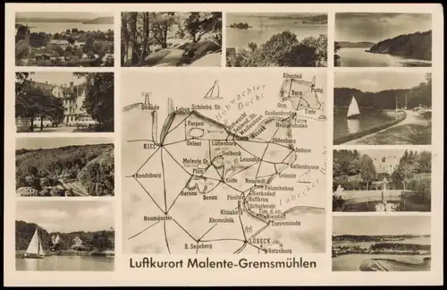 Bad Malente-Gremsmühlen-Malente Mehrbild-AK Umgebungskarte   1960