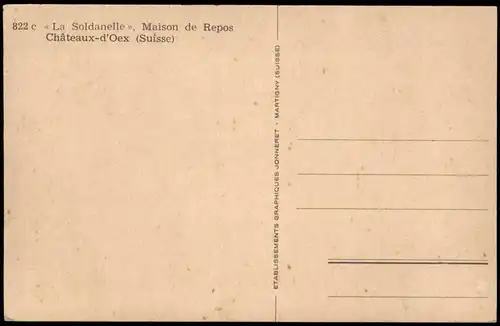 .Schweiz La Soldanelle, Maison de Repos Châteaux-d'Oex (Suisse) MARTIGNY   1970