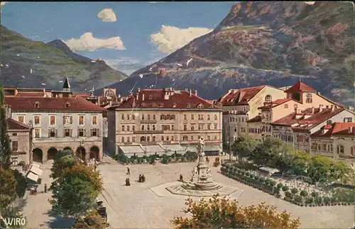 Bozen Bolzano Waltherplatz (Piazza Vittorio Emanuele) WIRO-Künstlerkarte 1913