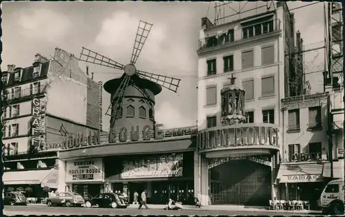 CPA Paris Place Blanche, le Moulin Rouge 1950