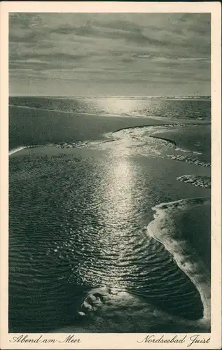 Ansichtskarte Juist Panorama-Ansicht Stimmungsbild Abend am Meer 1955