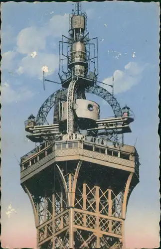 CPA Paris Eiffelturm/Tour Eiffel Turmspitze 1950